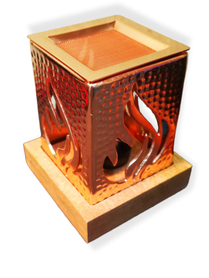 RÄUCHER-STÖVCHEN SET<br> Metall kupferfarben